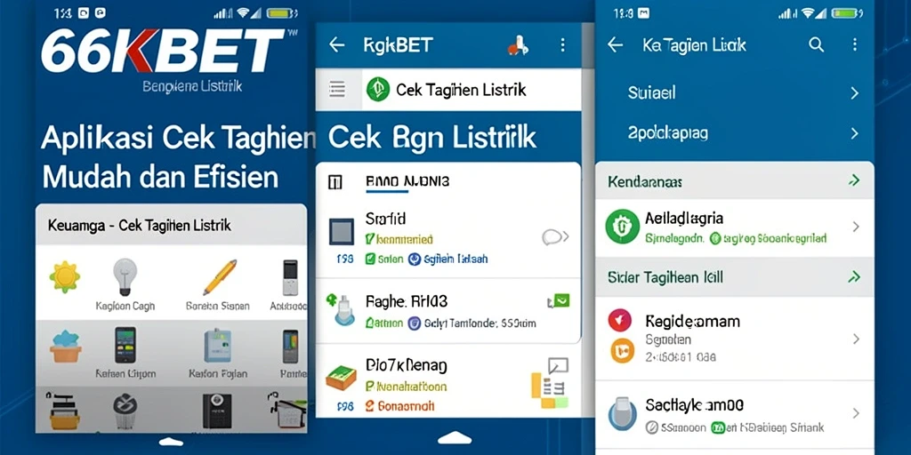 Antarmuka aplikasi 66KBET untuk cek tagihan listrik.