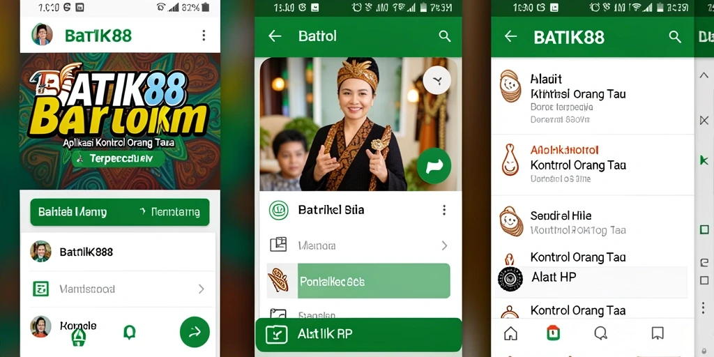 Antarmuka utama aplikasi BATIK88 untuk kontrol orang tua.