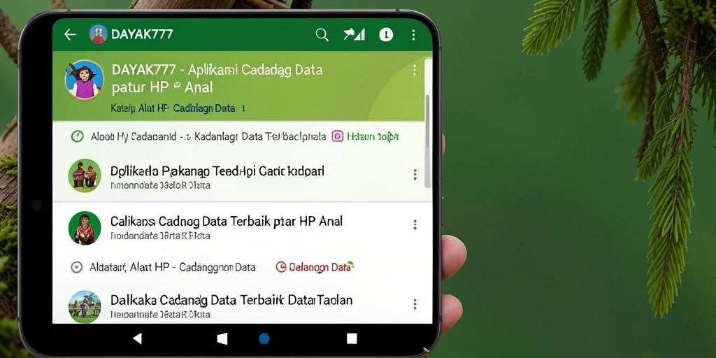Antarmuka sederhana dan efektif dari aplikasi DAYAK777 untuk cadangan data.