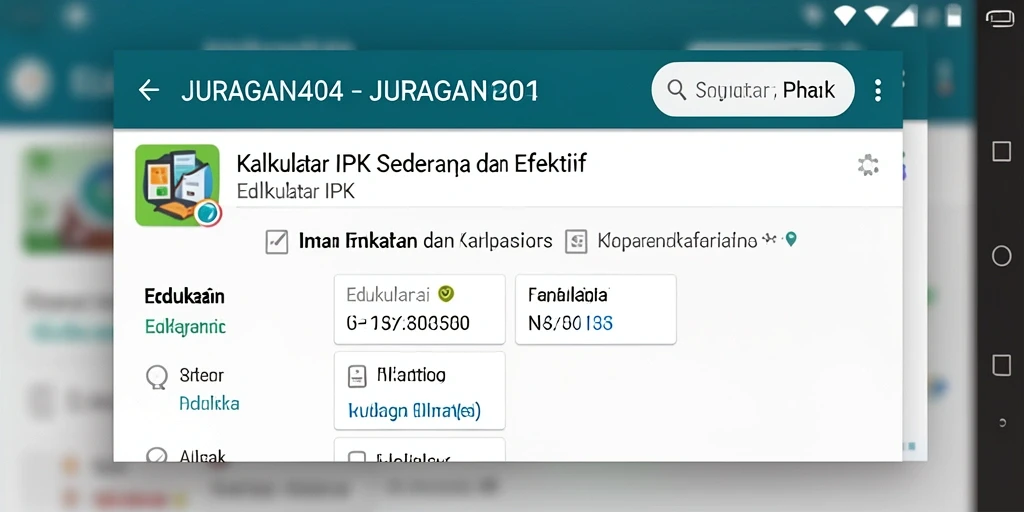 Antarmuka aplikasi Kalkulator IPK JURAGAN404 yang ramah pengguna.