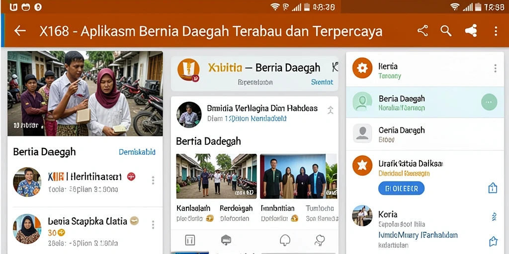 Tampilan antarmuka aplikasi X168 yang user-friendly.